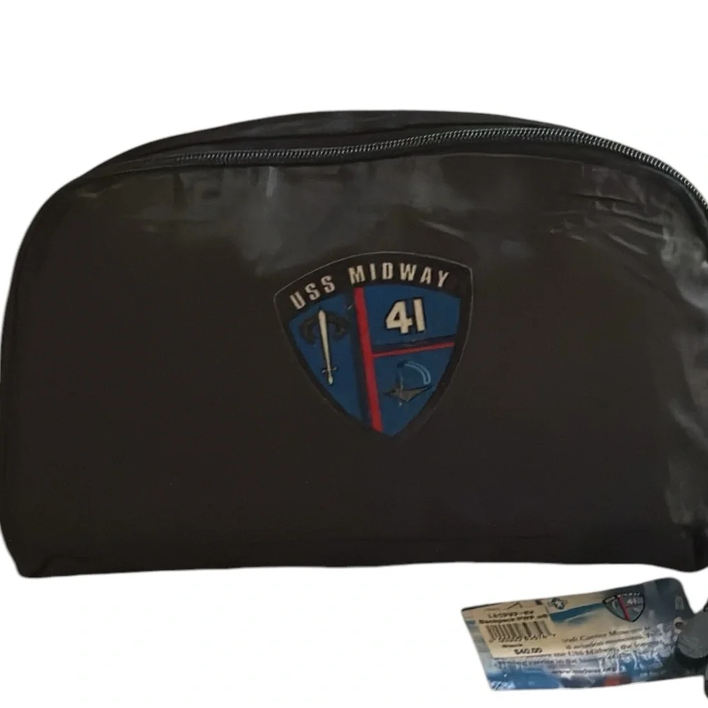 USS Midway backpack in a pouch, collectors item, black,many compartments, unisex